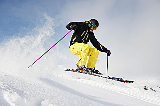 滑雪,半空中