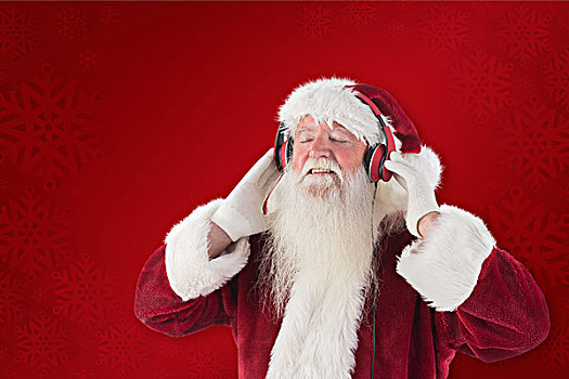 圣诞老人,享受,音乐