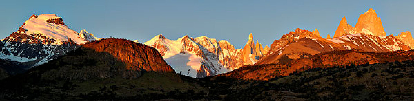 山,早晨,亮光,安第斯山,巴塔哥尼亚,阿根廷,南美