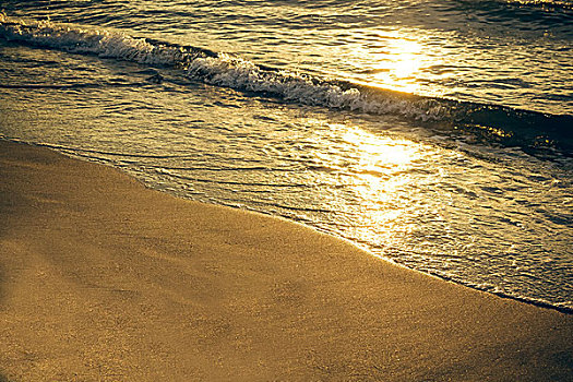 海洋,海滩,日落