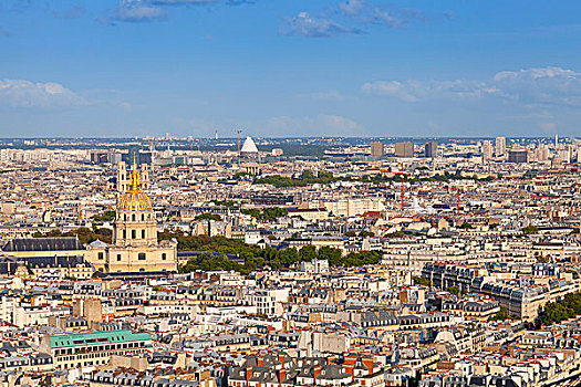 鸟瞰,埃菲尔铁塔,巴黎,城市,法国