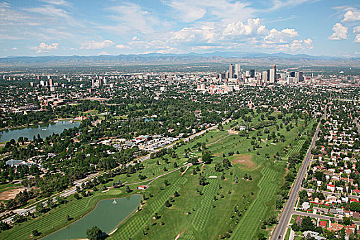 城市公园,高尔夫,动物园,市区,山峦,背景