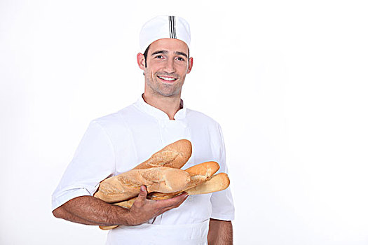 做糕点,法棍面包