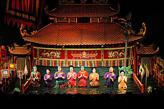 长,水,木偶,剧院,河内,北越,越南,东南亚,亚洲
