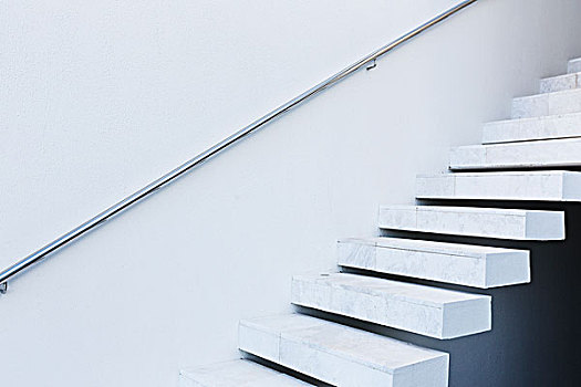 白色,现代,简约,漂浮,楼梯