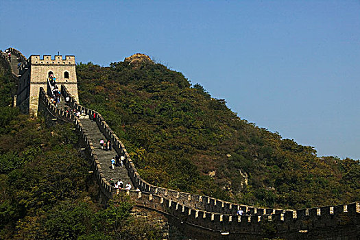 游客,走,加固墙,长城,慕田峪,北京,中国