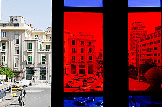 彩色,窗格,玻璃,历史,车站,大马士革,叙利亚,中东,亚洲