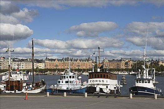 锚定,船,斯德哥尔摩,瑞典