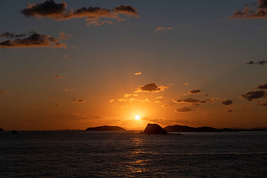 渤海湾海上日出