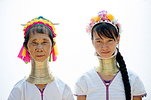两个,山,部落,女人,清迈,泰国,亚洲