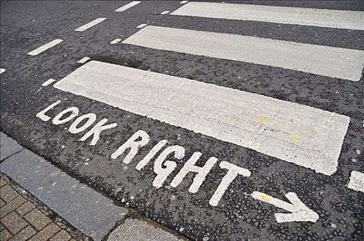 人行横道,指示,看,右边,交通,街道,伦敦,英格兰,英国,欧洲