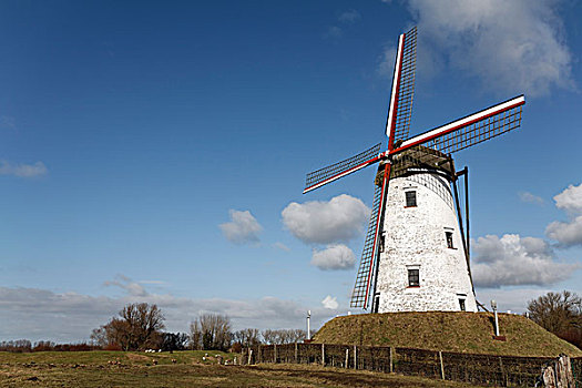 风车,1867年,西佛兰德省,比利时,欧洲