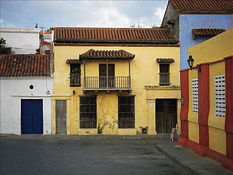 建筑,房子,卡塔赫纳,哥伦比亚
