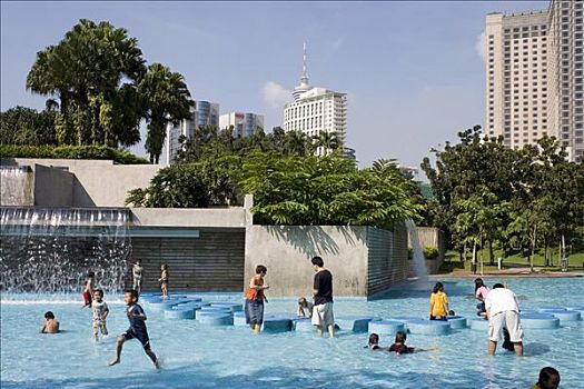 公共泳池,双子塔,吉隆坡,马来西亚,东南亚