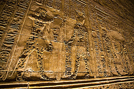 象形文字,雕刻,庙宇,伊迪芙,埃及,非洲