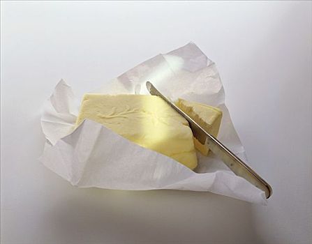 黄油,纸,刀