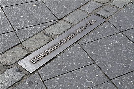 标记,指示,柏林墙,柏林,德国,欧洲