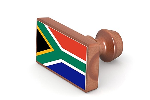 木质,图章,南非,旗帜