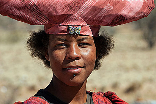 女人,特色,帽子,纳米比亚,非洲