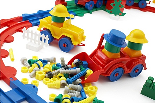 玩具,推土机,铁路,白色背景,背景