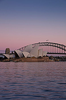 悉尼歌剧院,悉尼海港大桥,日出,悉尼,澳大利亚
