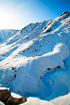 雪山,新疆,硫磺沟