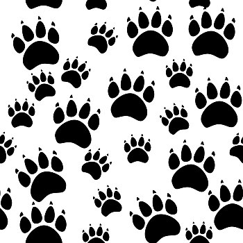 猫,狗,爪子,无缝,图案,矢量,动物脚印,纹理,插画