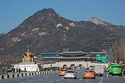 韩国,首尔,宫殿,国王,纪念建筑
