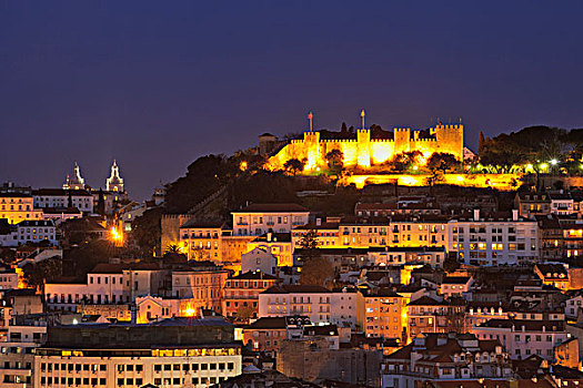 光亮,夜晚,里斯本,葡萄牙