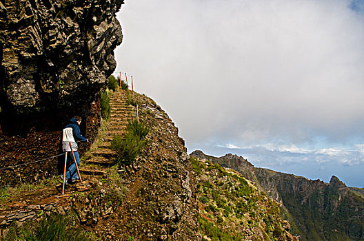 葡萄牙,马德拉岛,远足者,山峦