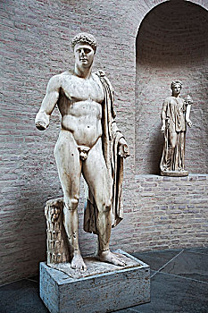 雕塑,阿波罗,缪斯女神像,古代雕塑展览馆,慕尼黑,巴伐利亚,德国,欧洲