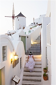 婚礼,乡村,圣托里尼岛,希腊