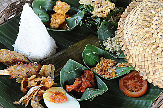 印度尼西亚,巴厘岛,食物,稻米,鱼肉,糖浆,猪肉