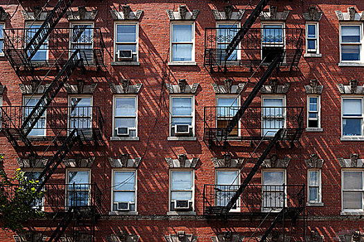 建筑,防火梯,曼哈顿,纽约,美国