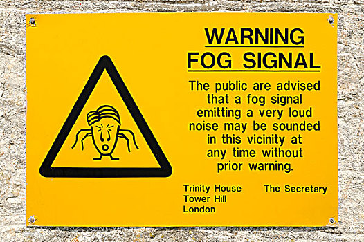 雾,信号,警告,标识,靠近,灯塔,英格兰,英国,欧洲