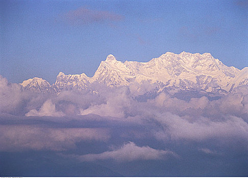 山脉,云,尼泊尔