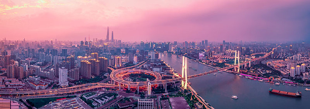 上海南浦大桥,航拍上海,全景
