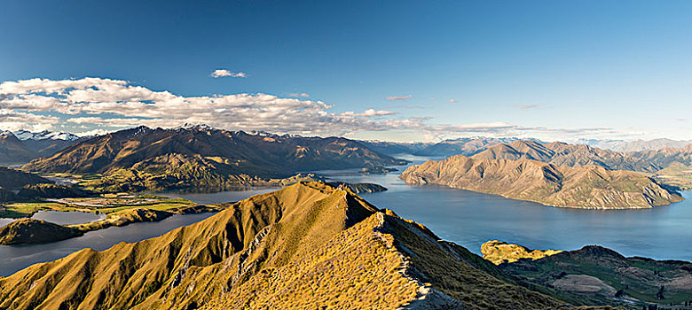 风景,顶峰,瓦纳卡湖,山,奥塔哥,南部地区,新西兰,大洋洲
