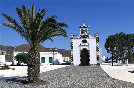 教堂,瓜地扎,兰索罗特岛,加纳利群岛,西班牙,欧洲
