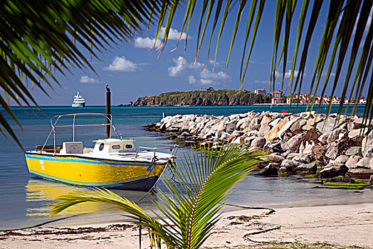 船,捆绑,海滩,菲利普斯堡,西印度群岛