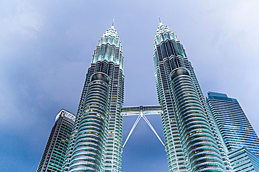双子塔,光亮,仰视,马来西亚