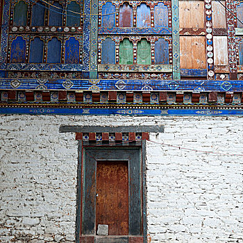 户外,墙壁,宫殿,布姆唐,地区,不丹