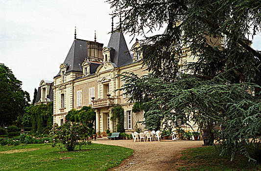 花园,城堡,曼恩-卢瓦尔省,法国