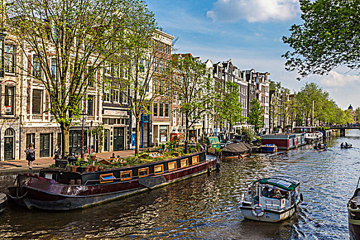 船屋,旅游,船,运河,阿姆斯特丹,荷兰