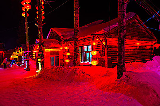 黑龙江雪乡夜景