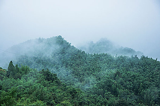 雨雾山景