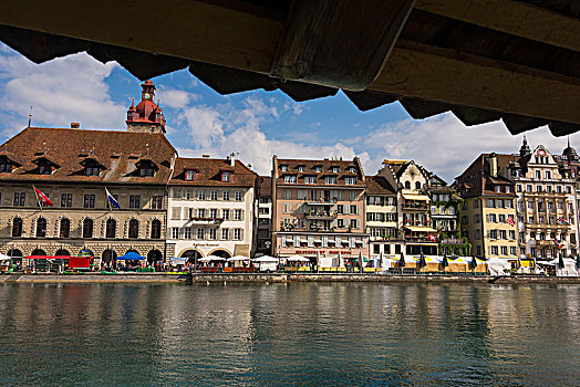 风景,老城,琉森湖,瑞士