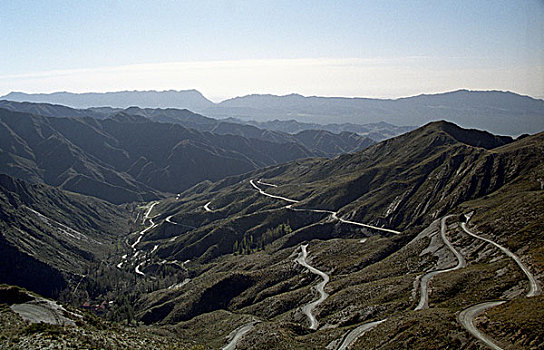 道路,山脉,安第斯山,山峦,阿根廷,南美