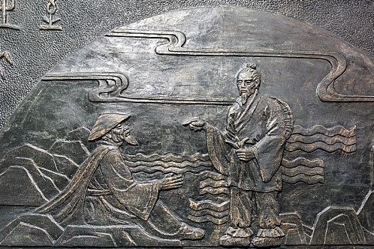 中国安徽省亳州市华祖庵华佗中医药文化博物馆扁鹊过齐浮雕