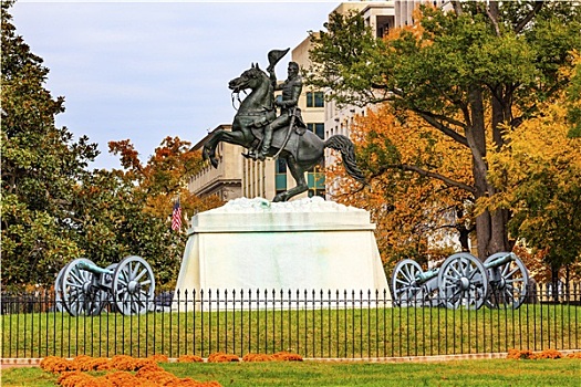 雕塑,大炮,公园,秋天,宾夕法尼亚,华盛顿特区